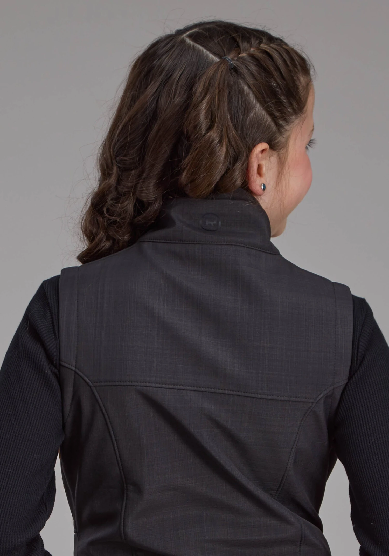 Girl's Roper Heathered Charcoal Soft Shell Vest 5 Girl's Roper Heathered Charcoal Soft Shell Vest - Image 3