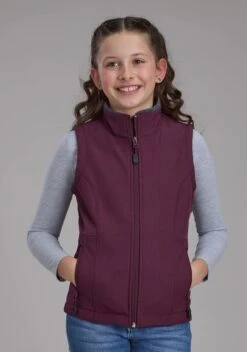 Girl's Roper Wine Soft Shell Vest
