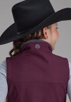 Girl's Roper Wine Soft Shell Vest -Way Out West Trading Shop 0329807816012c