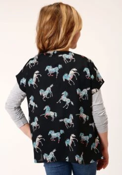 ROPER 1364 WILD HORSE PRT RAYON CARDIGAN -Way Out West Trading Shop 0380005900154c