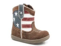 Roper "Cowbabies" Brown Infant Boot W/ American Flag
