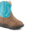 Infants Roper Brown Boot W/ Turquoise Shaft