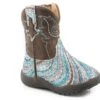 Roper "Cowbabies" Swirly Turquoise Glitter Infant Boot -Way Out West Trading Shop 0901619012923