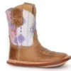 Roper "Cowbabies" Crackled Tan Infant Boot W/ Aztec Design -Way Out West Trading Shop 0901679128494
