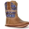 Roper "Cowbabies" Crackled Tan Infant Boot W/ Purple Aztec Design