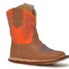 Roper "Cowbabies" Tan Leather Infant Boot W/ Embroidered Orange Shaft -Way Out West Trading Shop 0901699910117