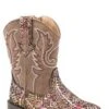 Girls Roper Brown Southwest Glitter Toddler Boot -Way Out West Trading Shop 0901712252986
