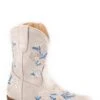 Girls Roper Vintage White Faux Leather Snip Toe Toddler Boot W/ Floral Emboidery