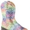 Girls Roper Rainbow Glitter Square Toe Toddler Boot