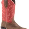 Boys Roper Dark Tan Square Toe Boot W/ Coral Rose Shaft -Way Out West Trading Shop 0901809112940