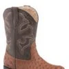 Boys Roper Tan Faux Ostrich Round Toe Boot W/ Western Stitching -Way Out West Trading Shop 0901812221418