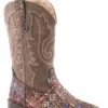 Girls Roper Brown Southwest Glitter Square Toe Boot -Way Out West Trading Shop 0901812252986