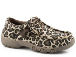 Girls Roper Tan Leopard Print Chukka