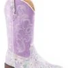 Girls Roper Lavender Glitter Square Toe Boot -Way Out West Trading Shop 0901819012928
