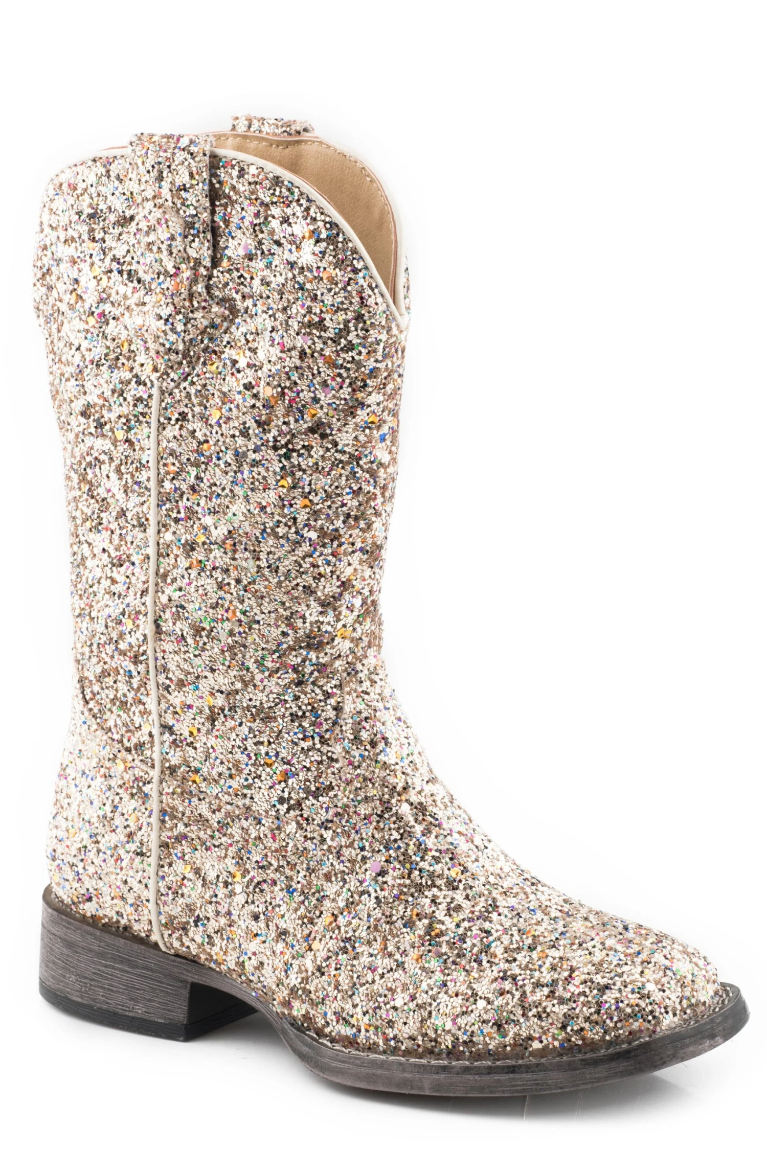 Girls Roper Golden Glitter Square Toe Boot 3 Girls Roper Golden Glitter Square Toe Boot