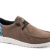 ROPER BROWN CANVAS WITH MULTI AZTEC HEEL -Way Out West Trading Shop 0902017933013