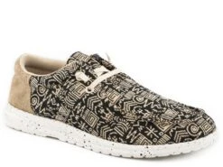 ROPER BLACK AND TAN AZTEC FABRIC UPPER