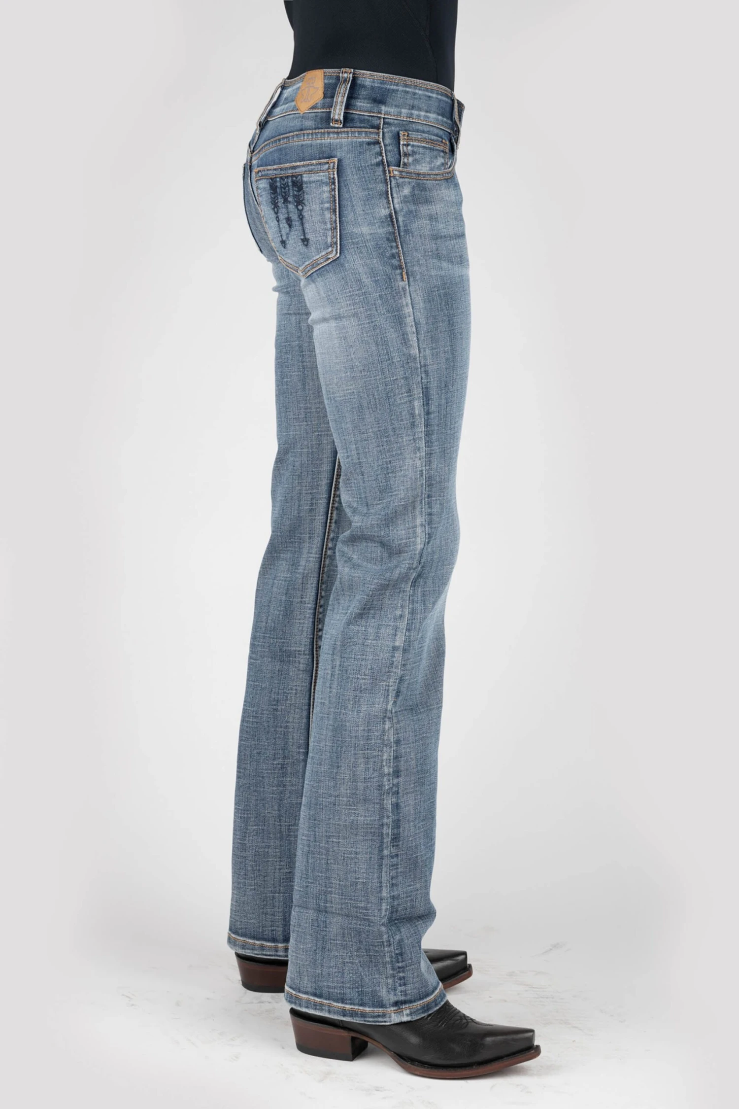 BLUE EMBROIDERY BACK PKT 3 BLUE EMBROIDERY BACK PKT