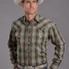 Men's Stetson Plaid Long Sleeve Western Shirt -Way Out West Trading Shop 1100104780782a
