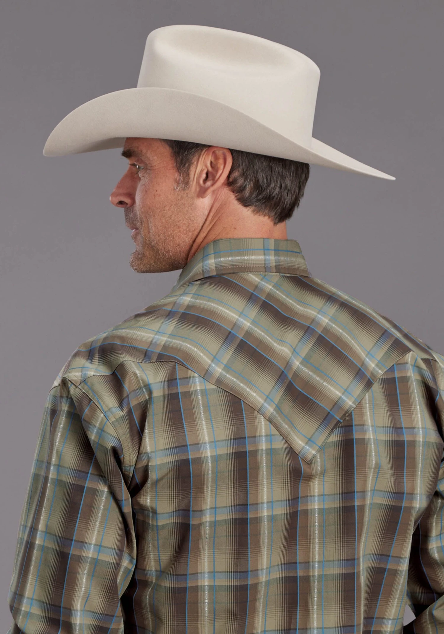 Men's Stetson Plaid Long Sleeve Western Shirt 4 Men's Stetson Plaid Long Sleeve Western Shirt - Image 2