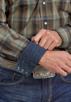 Men's Stetson Plaid Long Sleeve Western Shirt 7 Men's Stetson Plaid Long Sleeve Western Shirt -Way Out West Trading Shop 1100104780782c