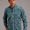 Men's Stetson Forest Paisley Western Long Sleeve Shirt