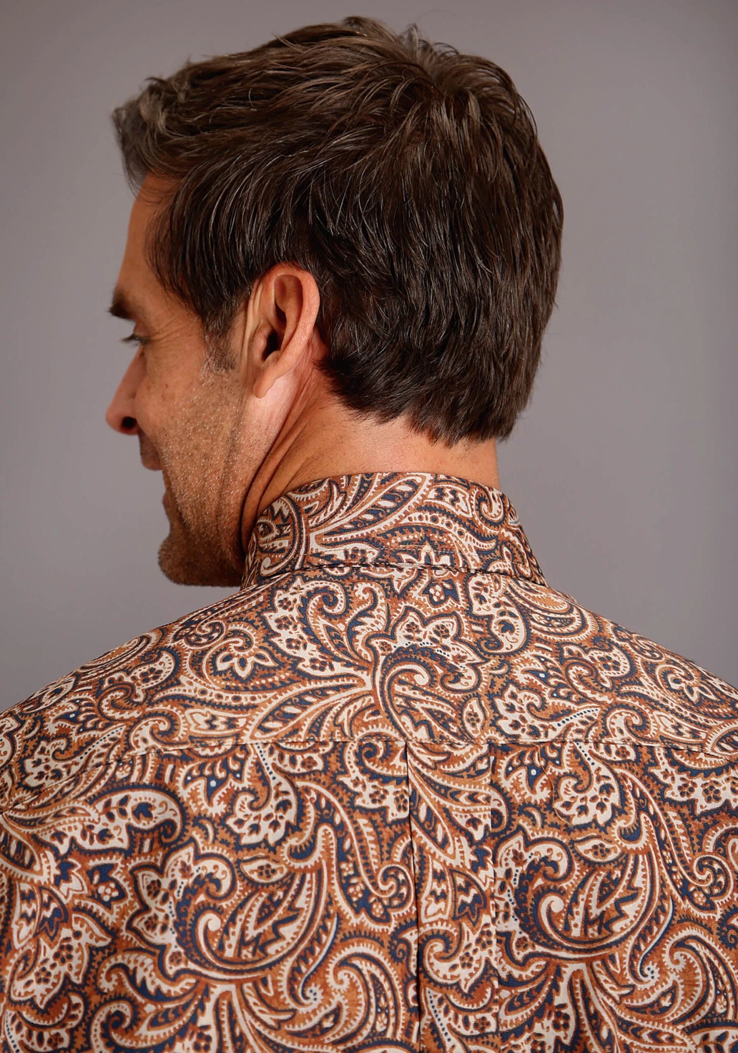 Stetson Leather Paisley Long Sleeve Shirt 4 Stetson Leather Paisley Long Sleeve Shirt - Image 2