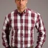 Stetson Shadow Wine Long Sleeve Shirt -Way Out West Trading Shop 1100105790368a