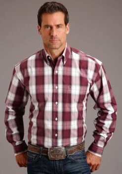 Stetson Shadow Wine Long Sleeve Shirt