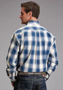 Men's Stetson Blue Ombre Western Shirt -Way Out West Trading Shop 1100105792040b