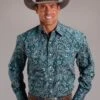 Men's Stetson Forest Paisley Western Long Sleeve Shirt - Big & Tall