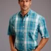Stetson Plaid Short Sleeve Button Up -Way Out West Trading Shop 1100205795003a