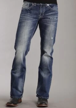 Men's Stetson 1014 Destructed Medium Wash Jeans