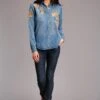 Stetson Tencel Denim Floral Long Sleeve Shirt