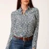 Stetson Indigo Tapestry Long Sleeve Shirt -Way Out West Trading Shop 1105005902012a
