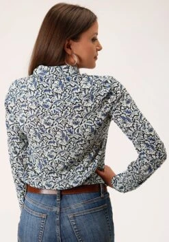 Stetson Indigo Tapestry Long Sleeve Shirt -Way Out West Trading Shop 1105005902012c