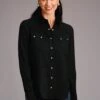 Stetson Black Rayon Long Sleeve Blouse -Way Out West Trading Shop 1105005926032a
