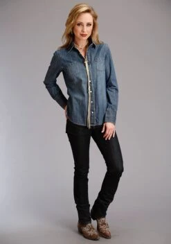 Stetson Light Weight Denim Western Long Sleeve Snap -Way Out West Trading Shop 1105005949024b