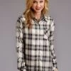 Stetson Ash Plaid Button Up Long Sleeve Blouse W/ Embroidery -Way Out West Trading Shop 1105005977030a