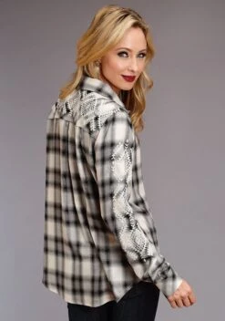 Stetson Ash Plaid Button Up Long Sleeve Blouse W/ Embroidery -Way Out West Trading Shop 1105005977030c