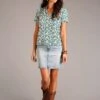 Stetson Jade Floral Short Sleeve Blouse