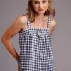 Stetson Navy & White Sleeveless Blouse -Way Out West Trading Shop 1105205975052a