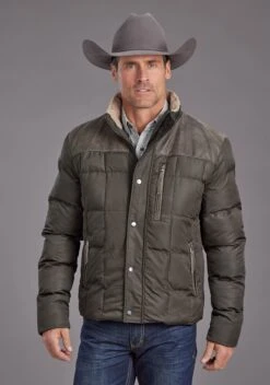 Men's Stetson Brown Quilted Western Jacket