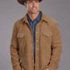 Men's Stetson Light Tan Suede Leather Jacket -Way Out West Trading Shop 1109705396646a