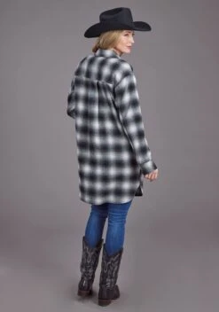 Women's Stetson Plaid Long Shirt Jacket -Way Out West Trading Shop 1109805397003c