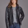 Women's Stetson Black Leather Jacket -Way Out West Trading Shop 1109805397100a