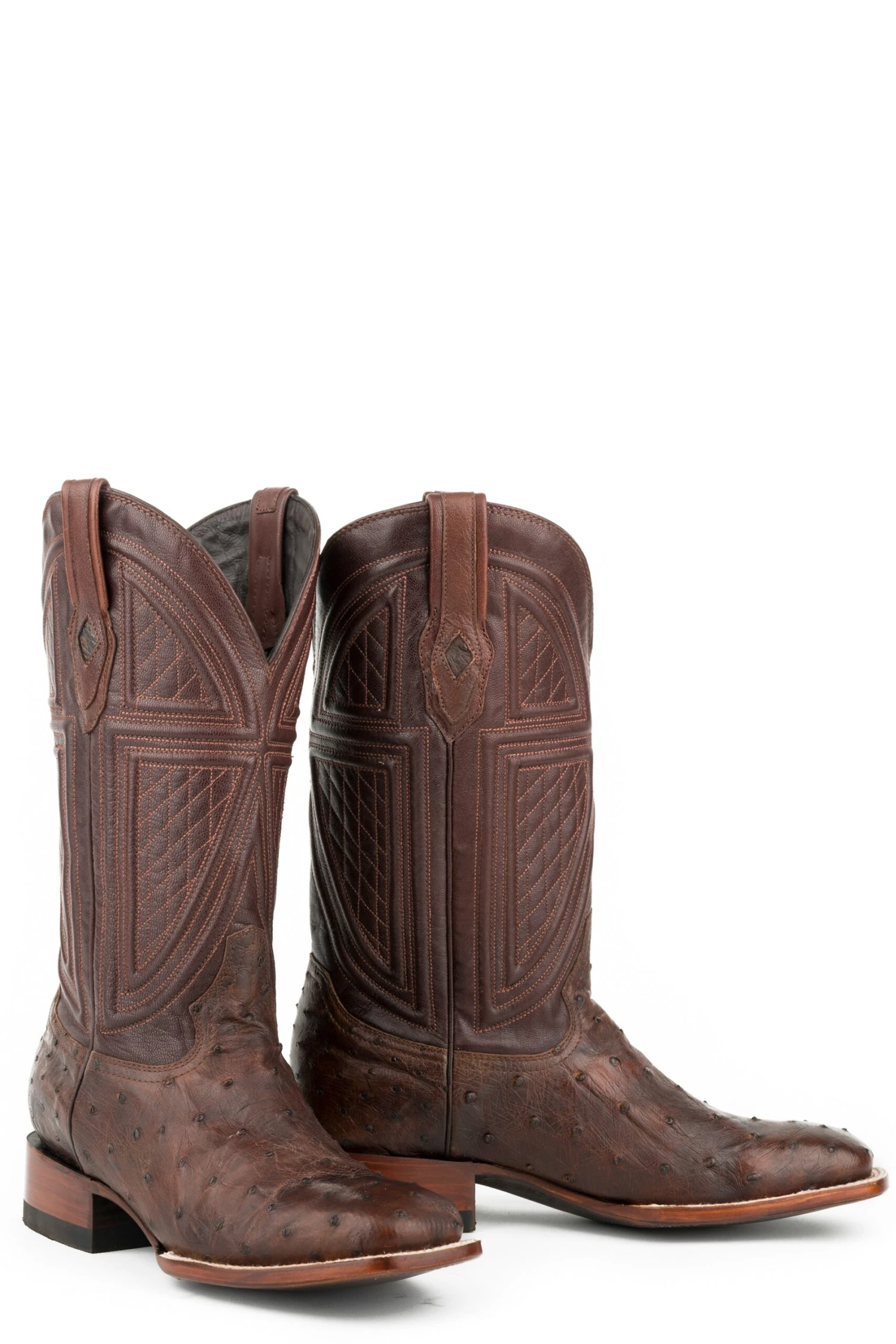 John B. Stetson Tabaco Brown Ostrich Square Toe Boot 3 John B. Stetson Tabaco Brown Ostrich Square Toe Boot