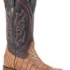 John B. Stetson Taupe Alligator Square Toe Boot -Way Out West Trading Shop 1202018520420a