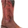 John B. Stetson Brown Calf Skin Square Toe Boot