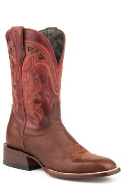John B. Stetson Brown Calf Skin Square Toe Boot